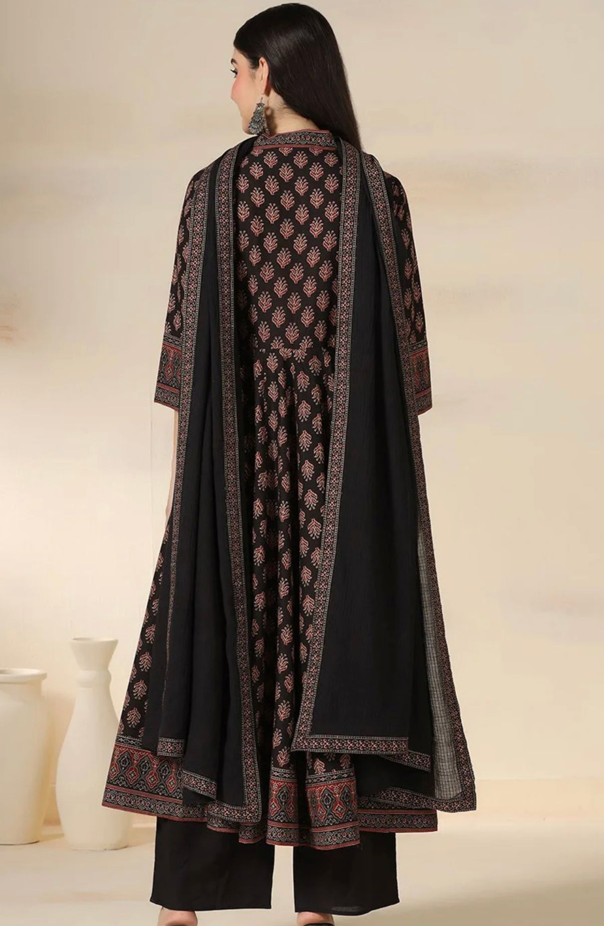 Adishaa black Anaarkali Suit