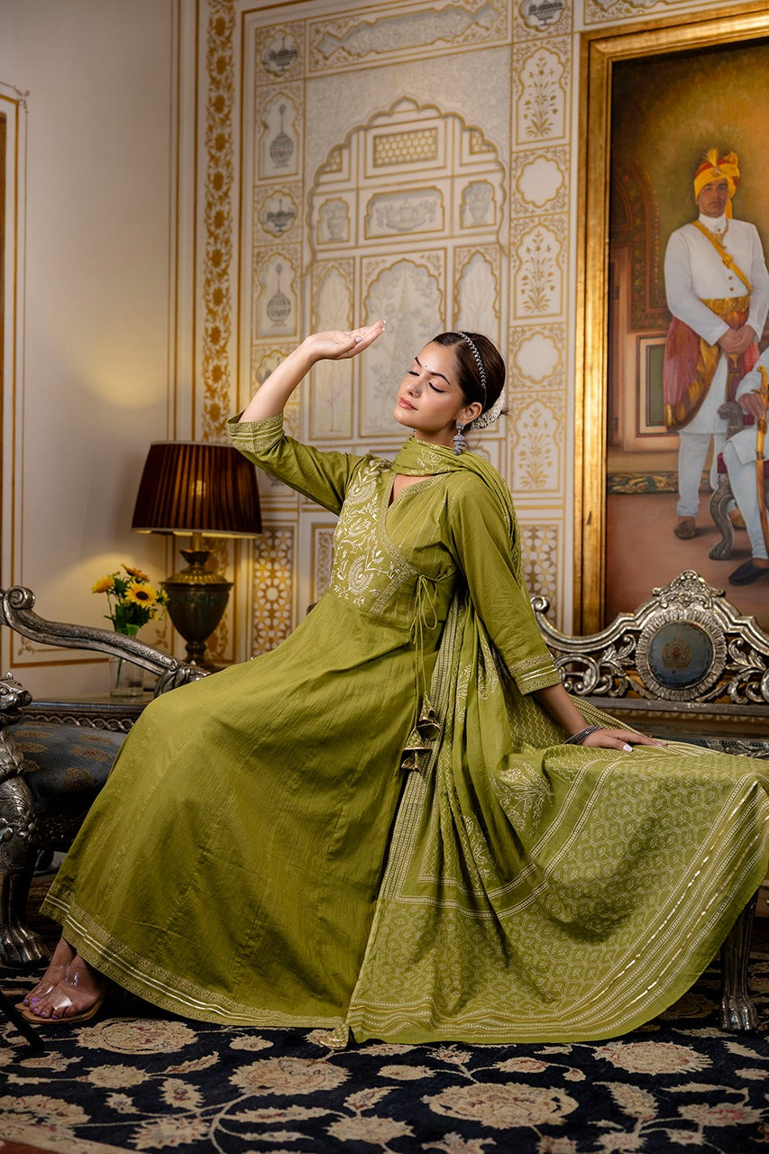 Green anarkali suit