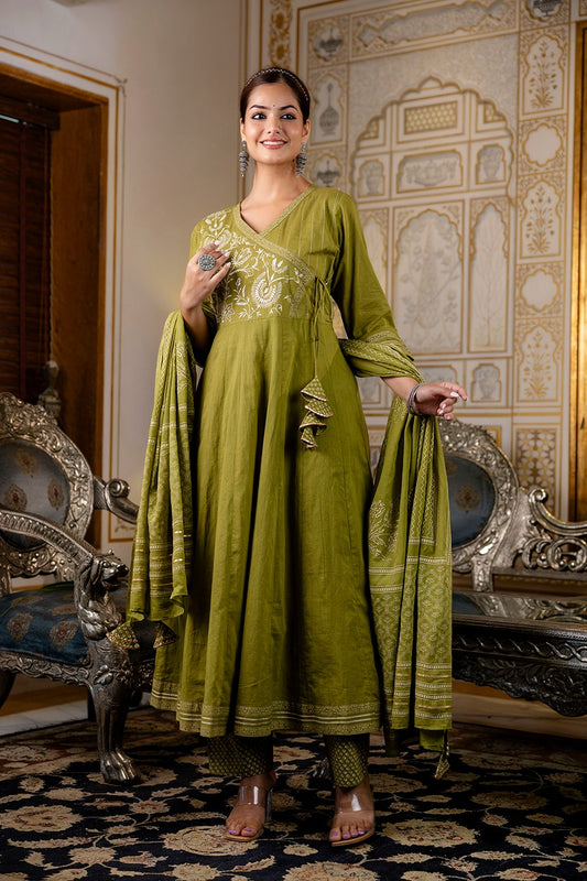 Green anarkali suit