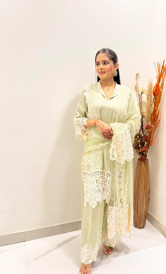 Olive green farsi salwar suit
