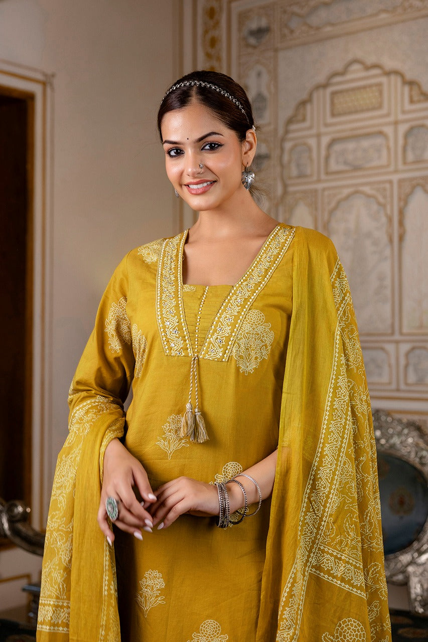 Yellow straight suit