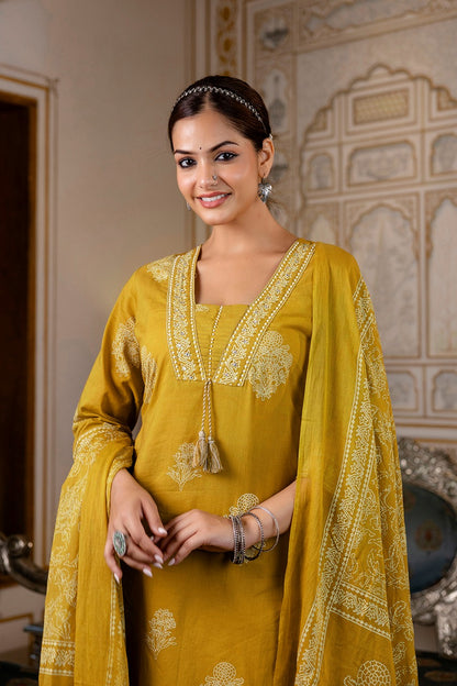 Yellow straight suit