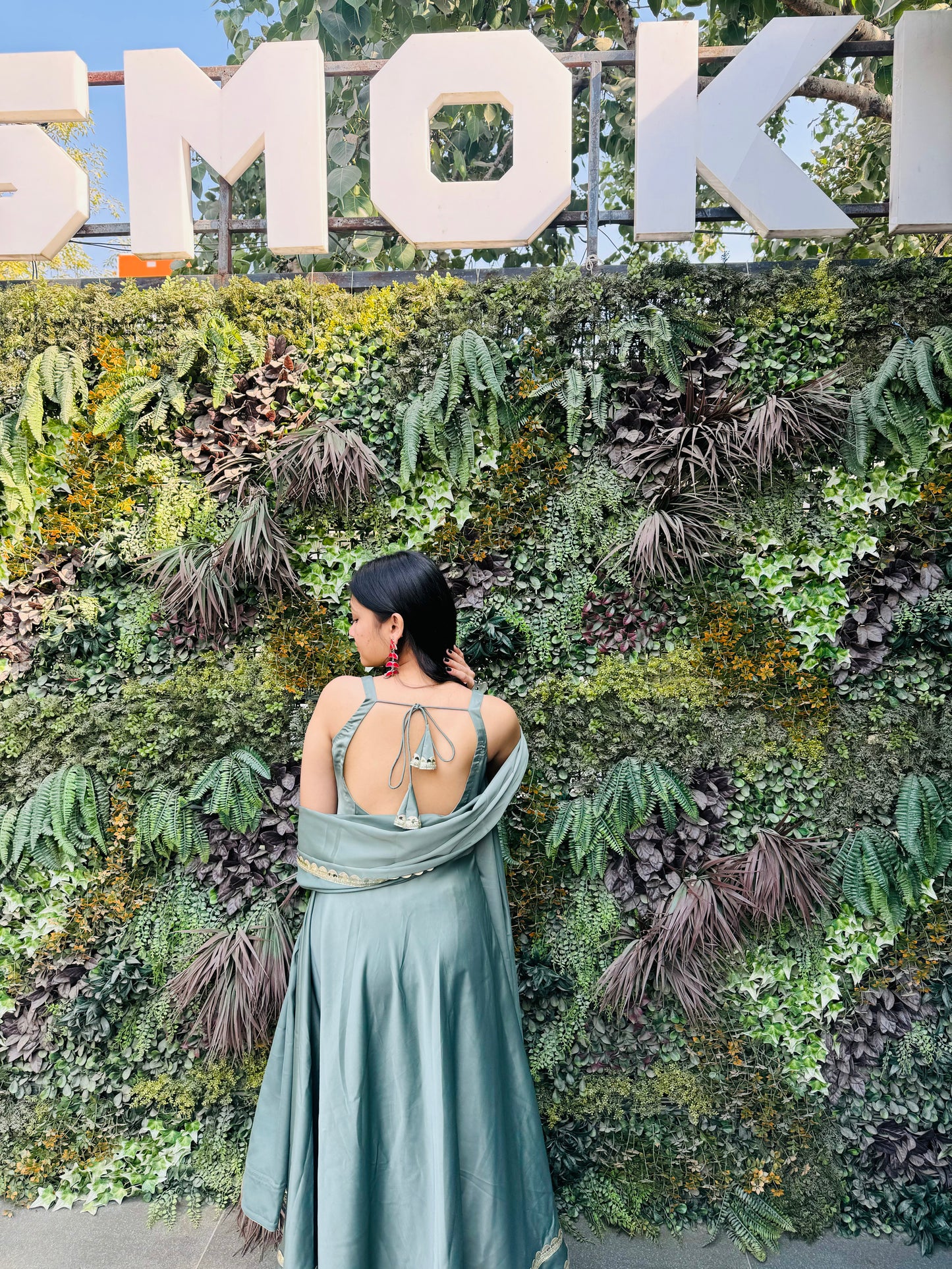 Green anarkali suit