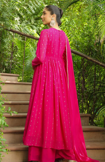 Rani pink Anarkali Suit