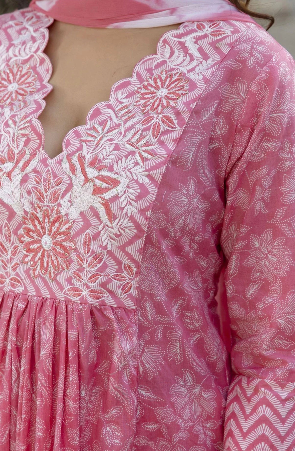 Adishaa  printed A line suit