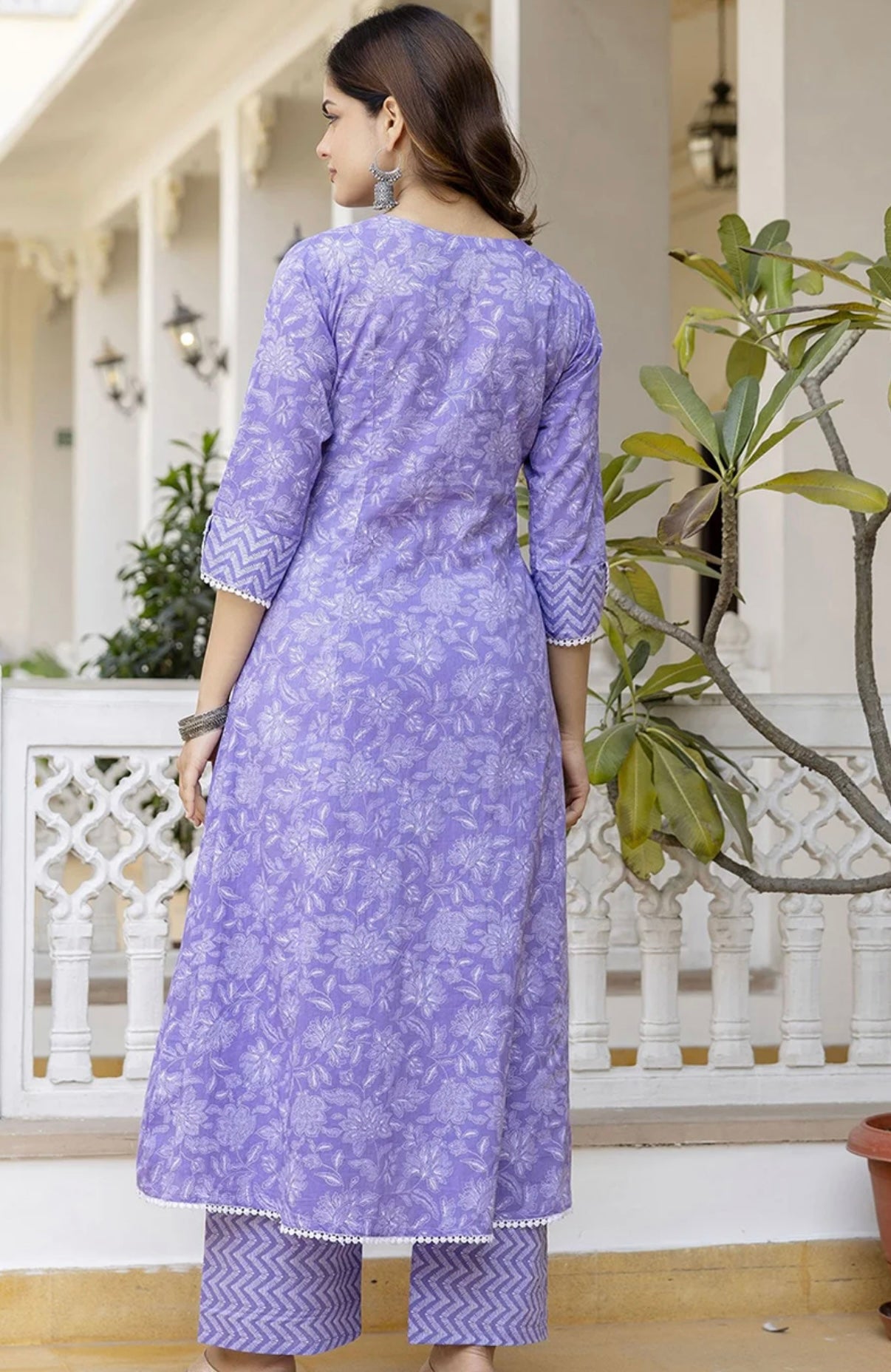 Adishaa  printed A line suit