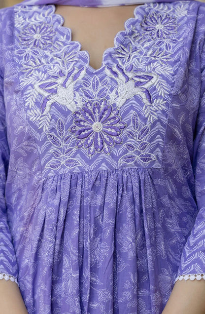 Adishaa  printed A line suit