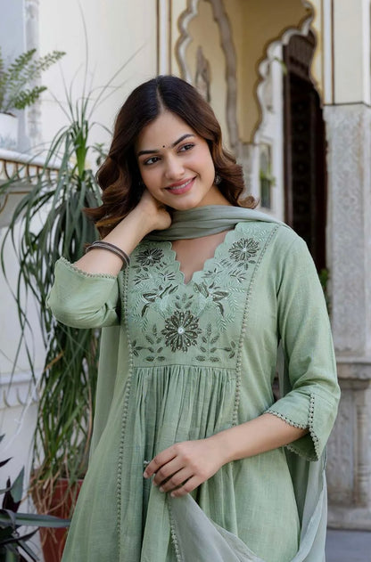 Adishaa  printed A line suit