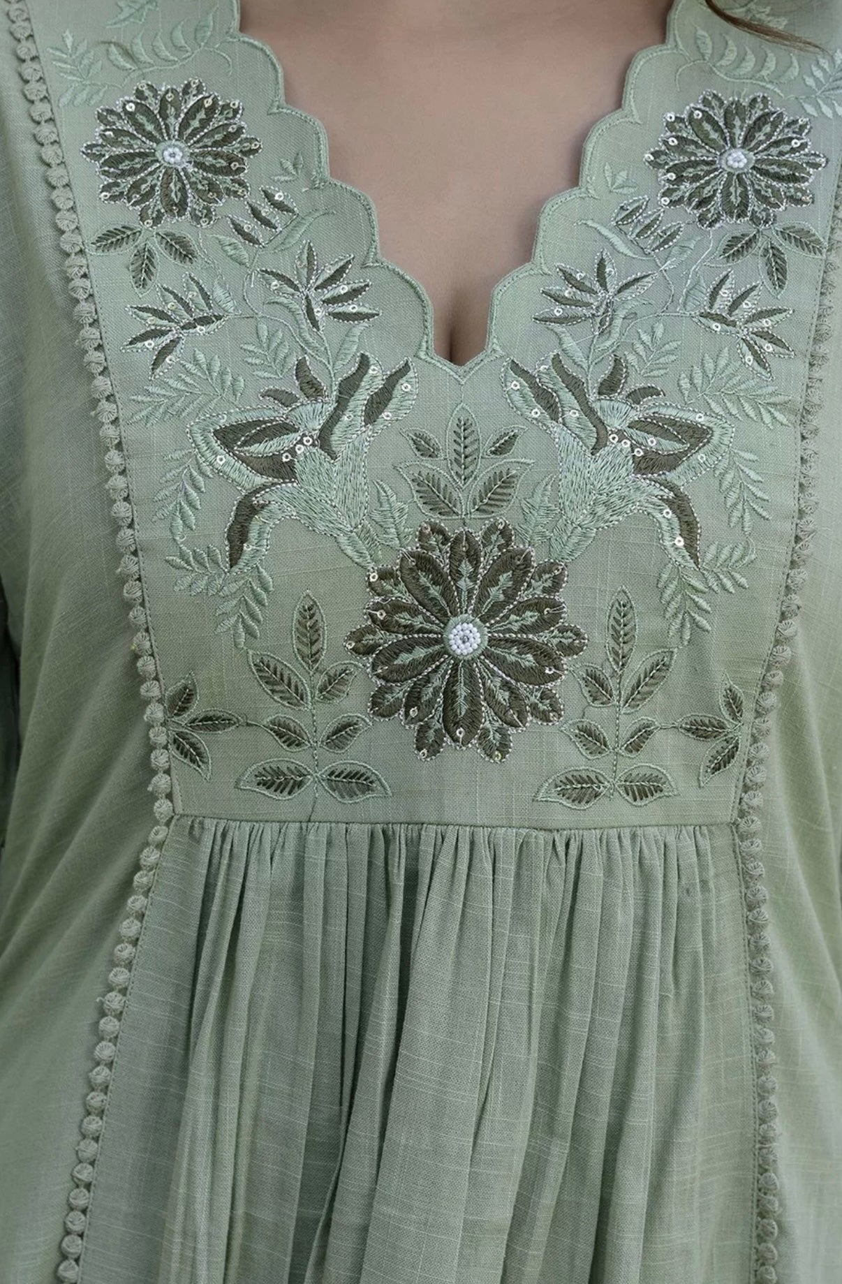 Adishaa  printed A line suit