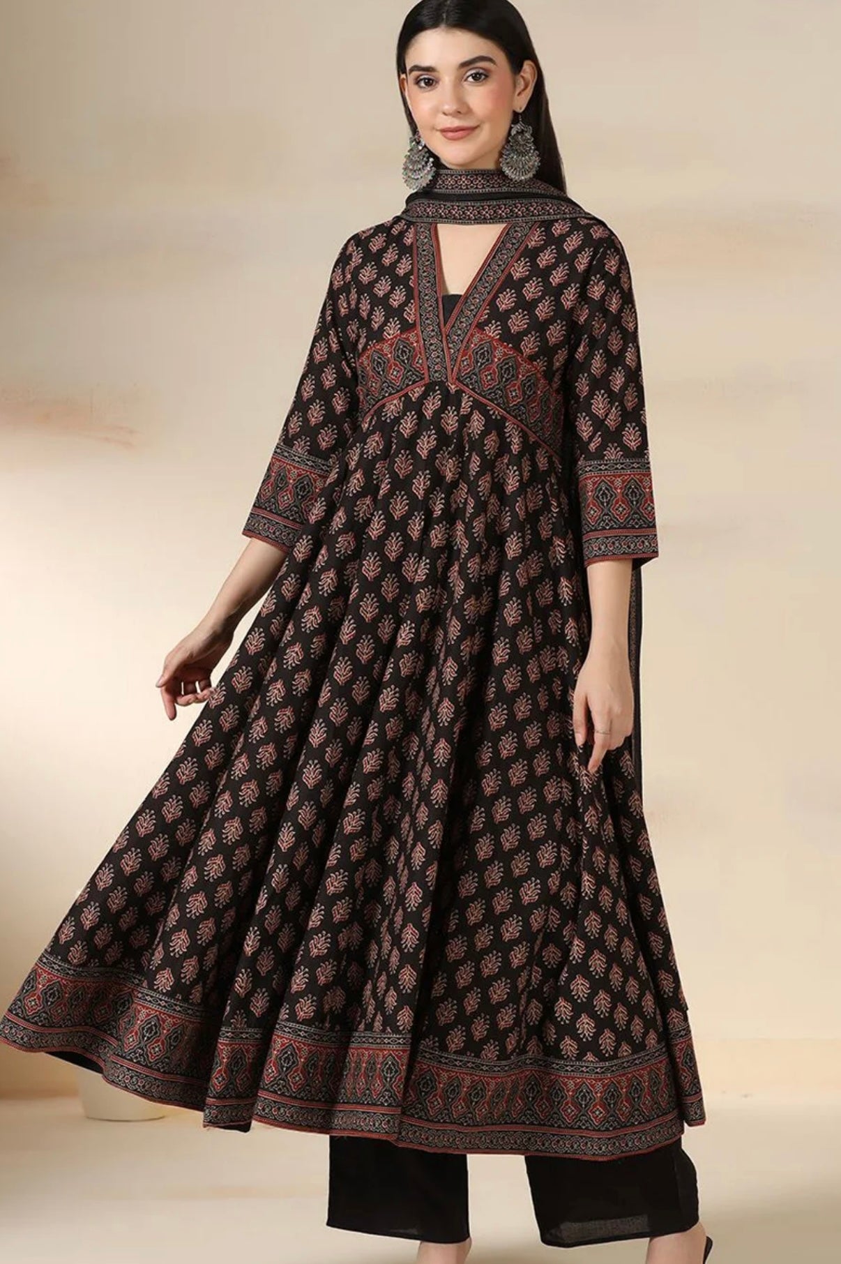 Adishaa  black Anaarkali Suit