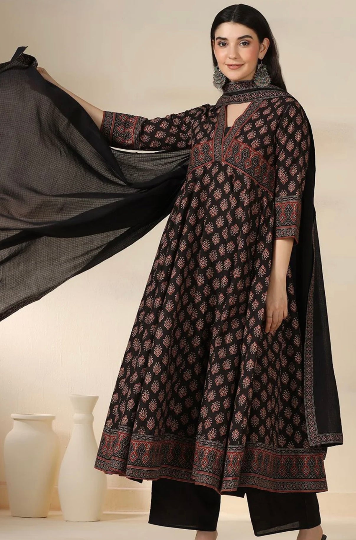 Adishaa  black Anaarkali Suit