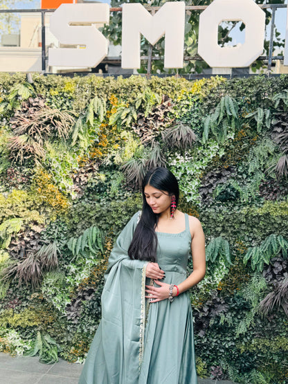 Green anarkali suit