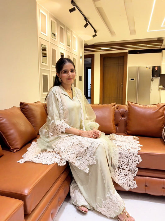 Olive green farsi salwar suit