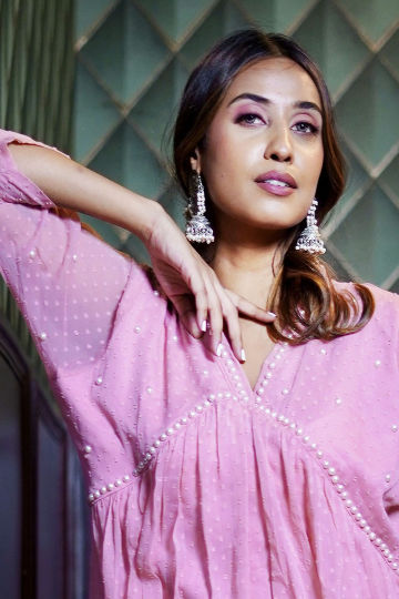 Light pink pearl kurta