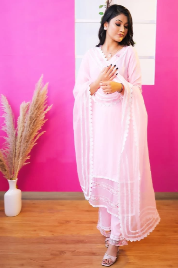 Pakistani light pink suit
