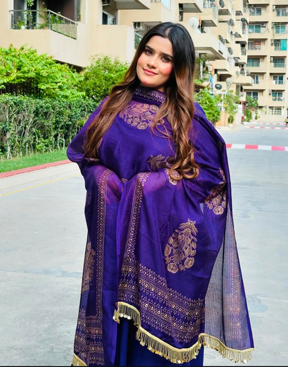 Royal purple elegance suit set