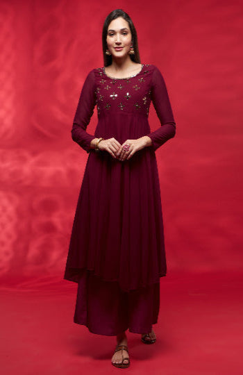 Hot pink anarkali suit