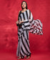 Ready to wear georgette saree in black and white